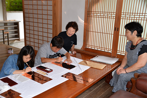 銅板に御供養の書写